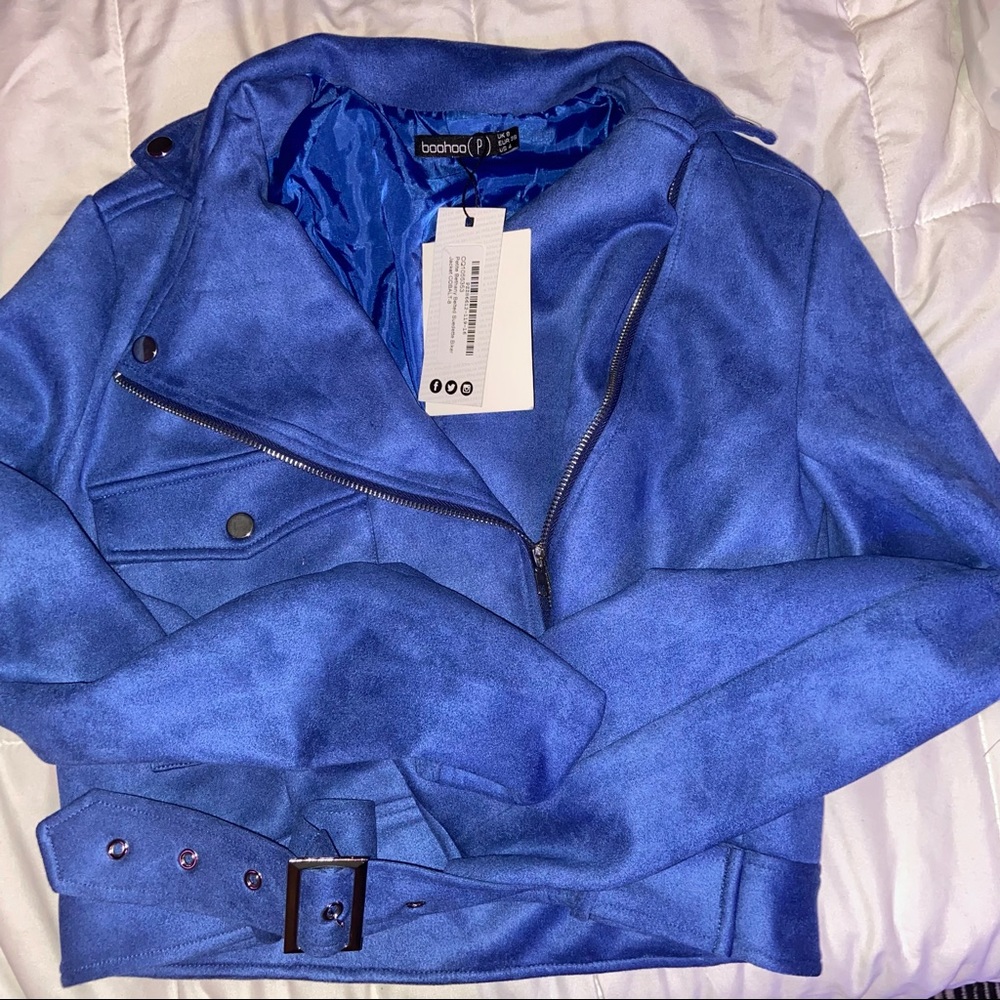 boohoo pleather felt blazzer